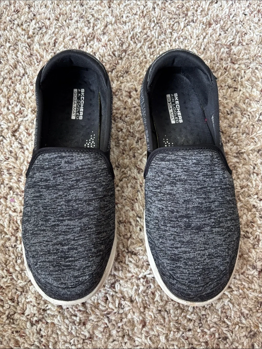 Skechers Women's Black Heather Slip-On Flats